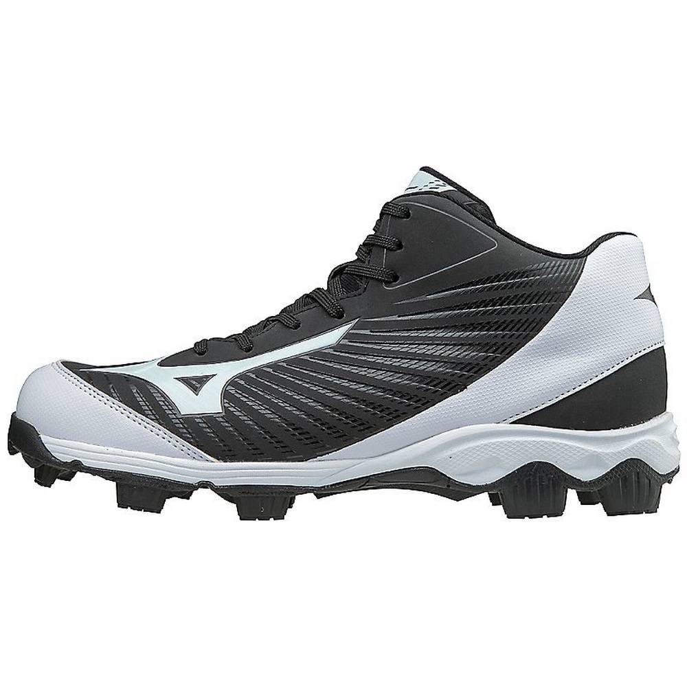 Zapatillas Beisbol Mizuno 9-Spike Advanced Franchise 9 Mid Molded Hombre Negras/Blancas España YDTO-